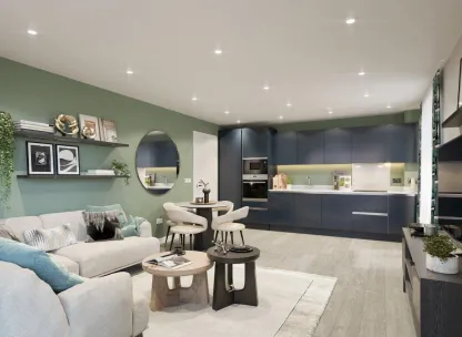 Canalside Quarter Apartment Living Room/Kitchen  CGI