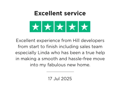 A positive truspilot review of Hill developers and sales team referencing a smooth and hassle-free move