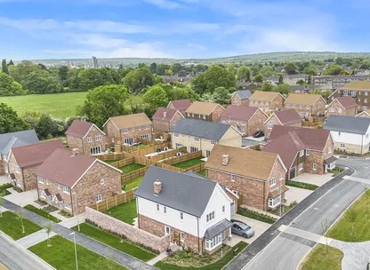 Exterior aerial view of Croxley Green property development