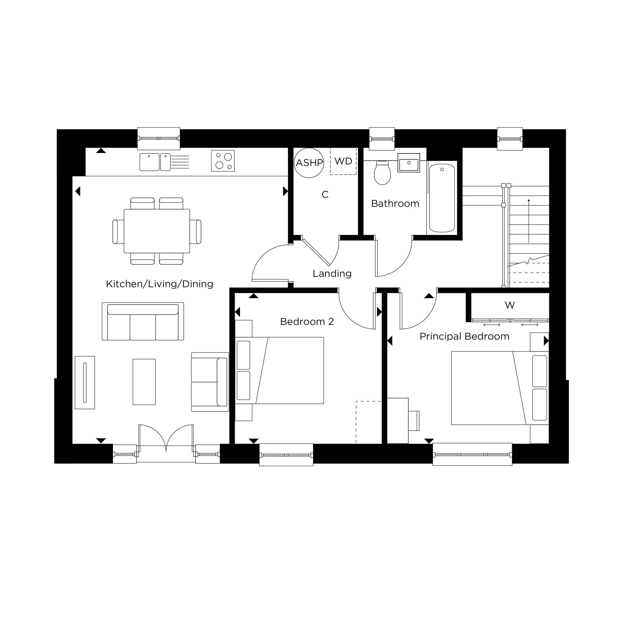 The Pendle Plots 68 and 102 at Hartley Acres First Floor