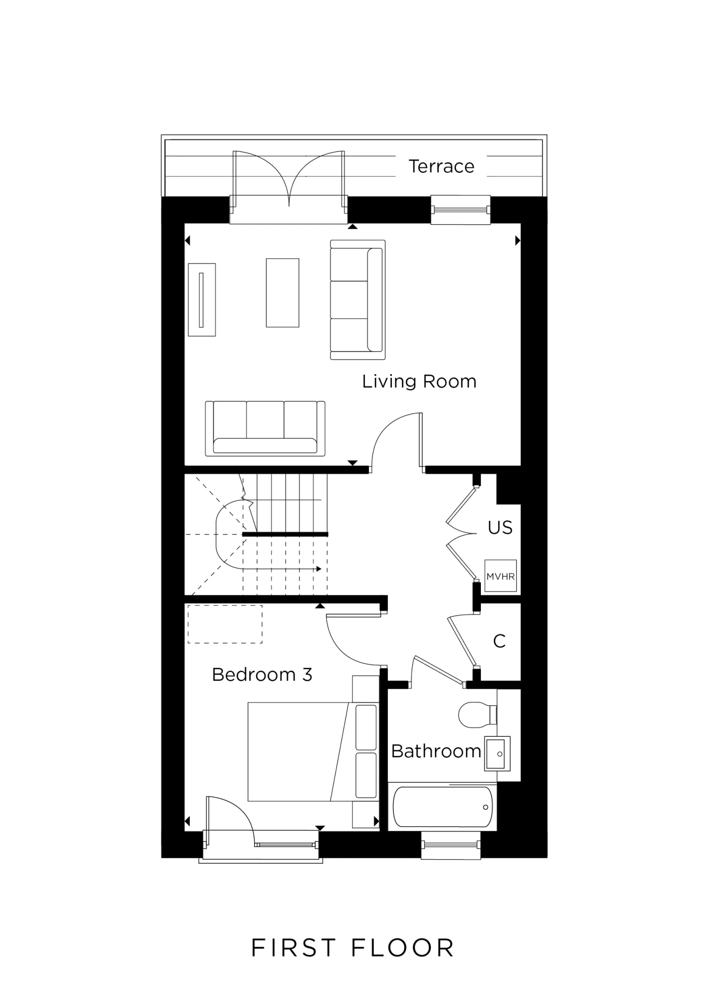 The Morgan A - First Floor Floorplan