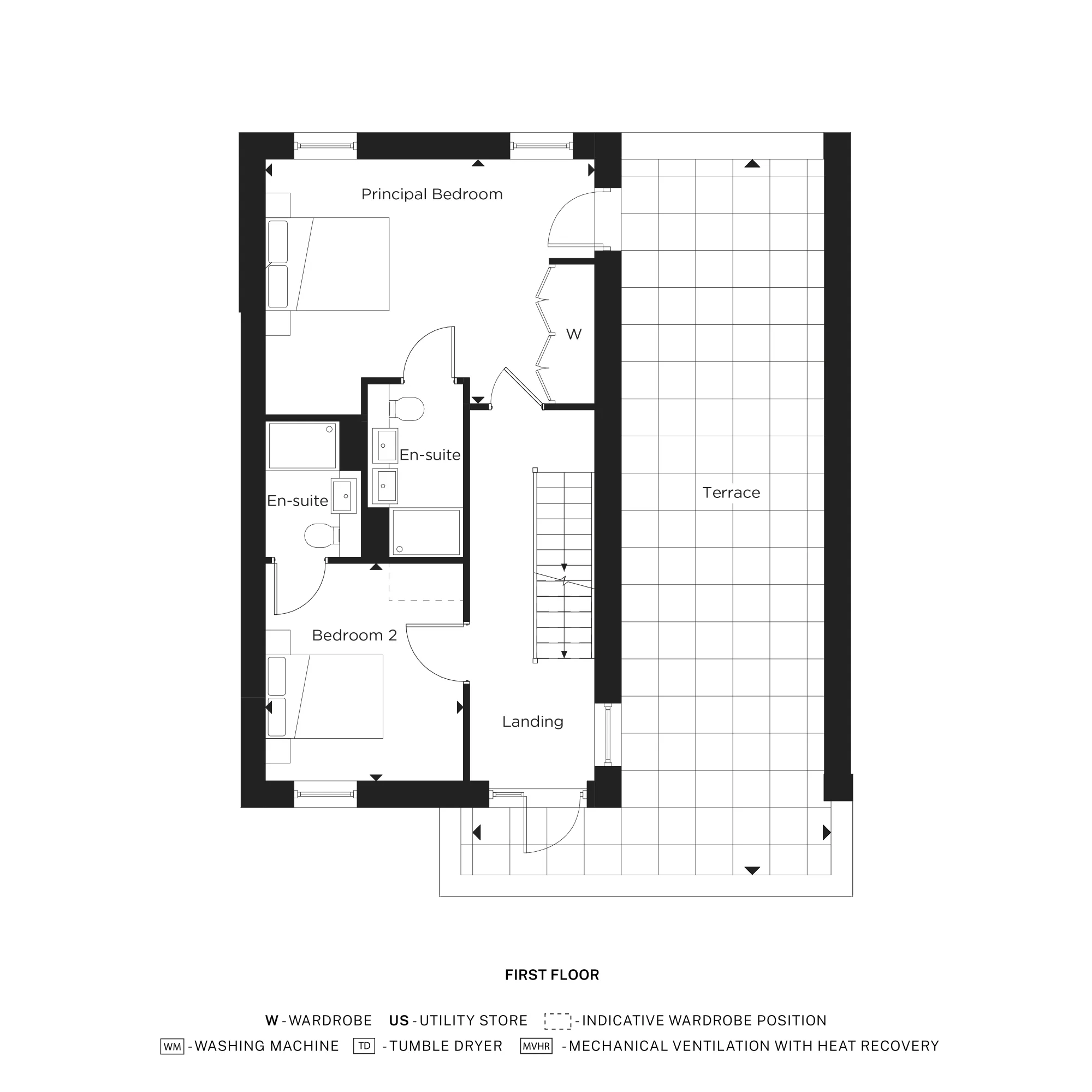 The Florey B-  First Floorplan