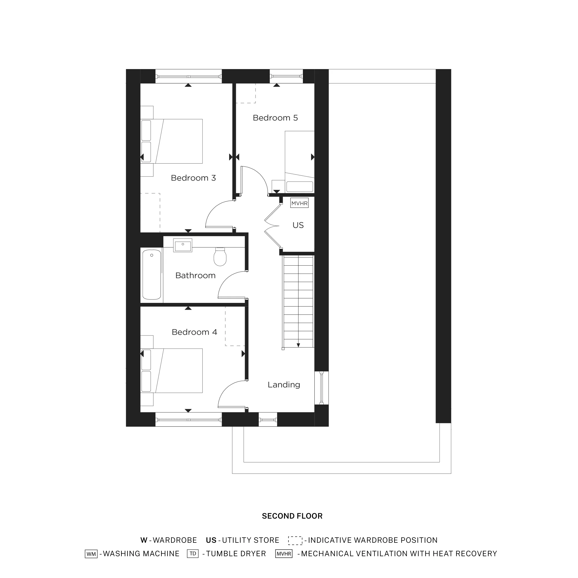 The Florey B-  Second Floorplan