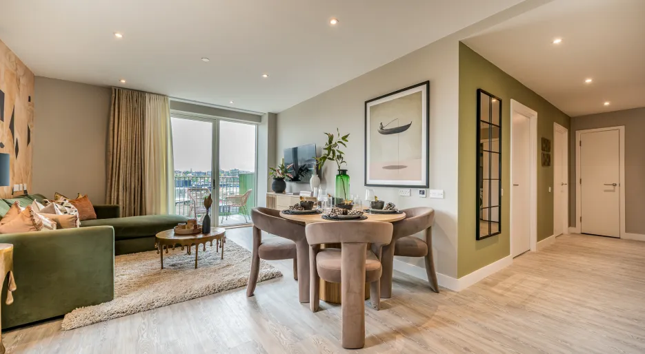 Living and dining room shot