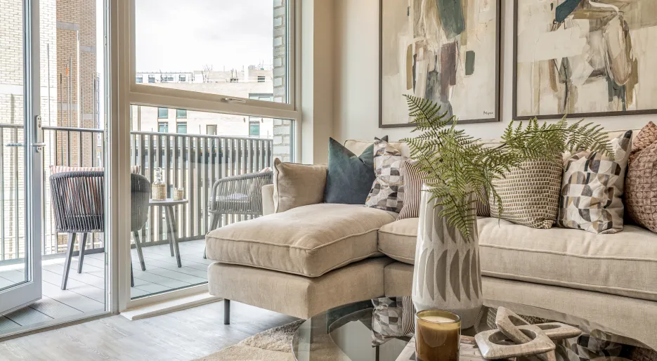 Wren House Living Room Close Up Balcony