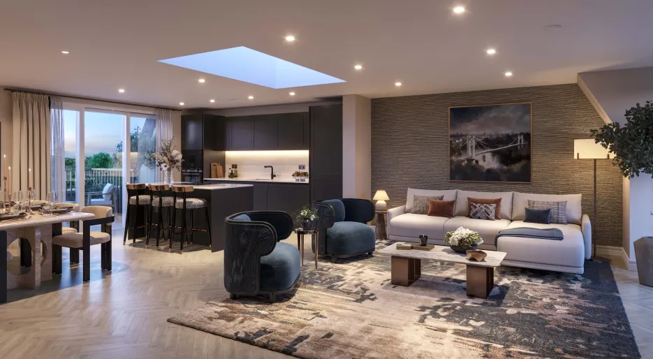 The Clifton Collection,  Regency Mews Kitchen, Dining, Living CGI