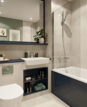 Canalside Quarter Apartment Bathroom CGI