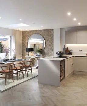 The Clifton Collection,  Regency Mews Kitchen, Dining, Living CGI