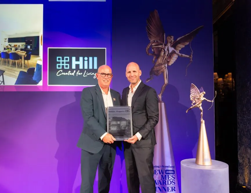 Hill collecting award at Evening Standard Awards